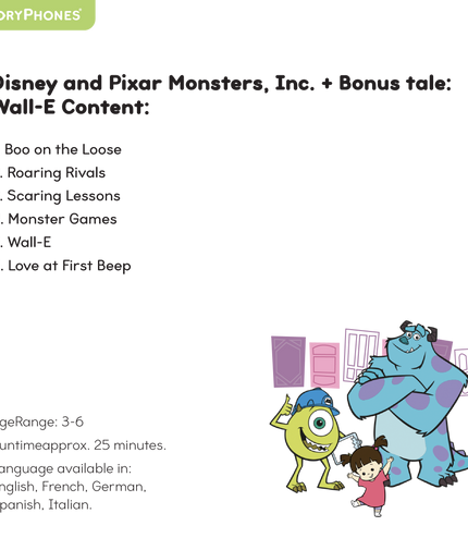 Disney and Pixar Monsters, Inc. + Bonus tale: Wall-E StoryShield