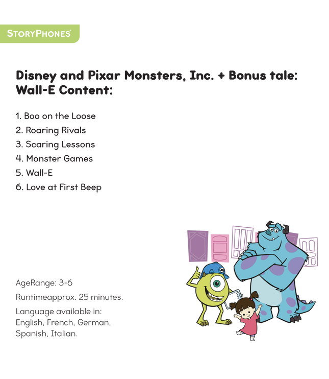 Disney and Pixar Monsters, Inc. + Bonus tale: Wall-E StoryShield
