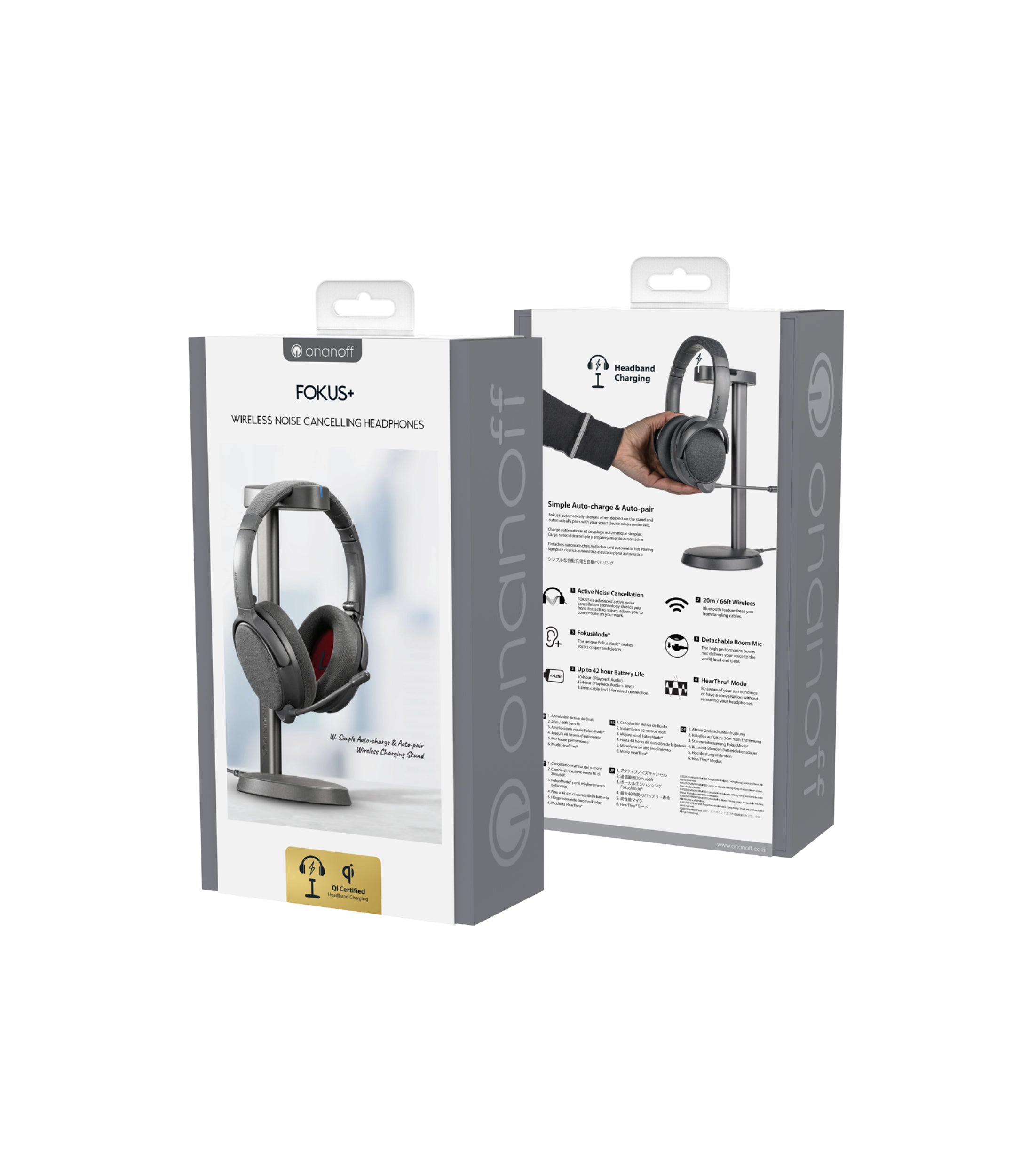 Fokus+ ANC Bluetooth Headphones with Wireless Charging Stand – onanoff