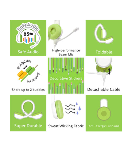 BuddyPhones School Green