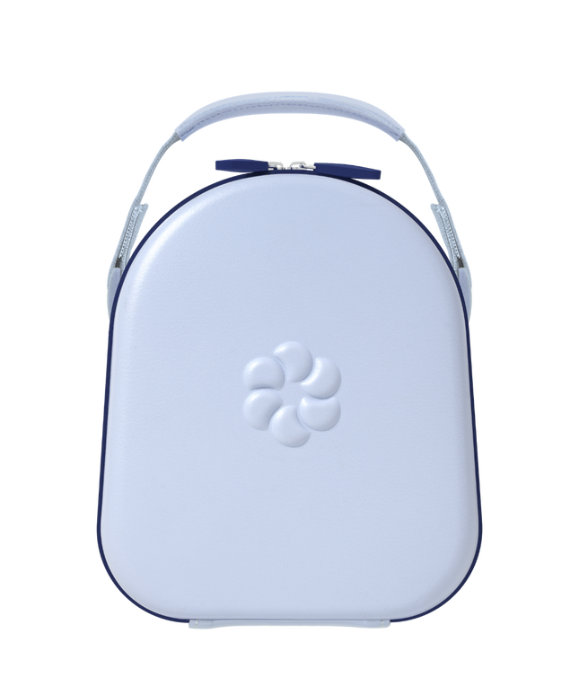 Light Blue StoryCase, hard shell travel case for StoryPhones and StoryShields. 